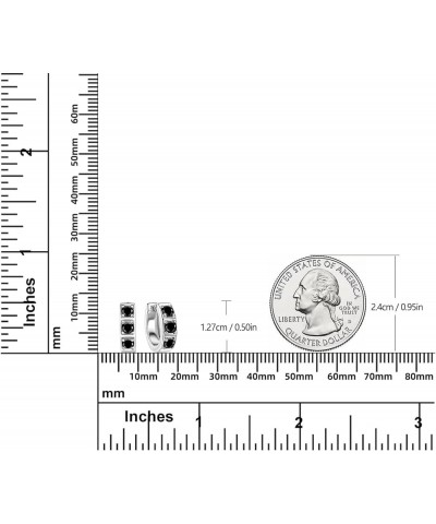 Moissanite Hoop Earrings Men, Lab Created Black Diamond 925 Sterling Silver Hypoallergenic 4.5MM Male Huggie, 18K White Gold ...