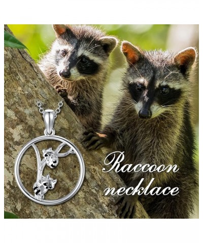 925 Sterling Silver Animal Mother Daughter Necklace for Women Girls Mom Daughter Jewelry Gifts for Wife Daughter Raccoon $26....