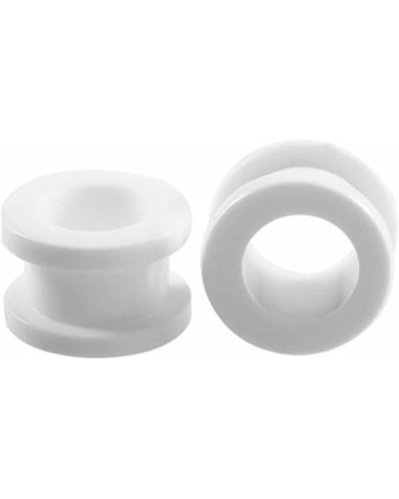 Acrylic Ear Gauges Multiple Sizes, Mens Tunnel Plugs For Ears White Ear Plugs Expander 2pcs Piercing Earrings White 3.0 Milli...