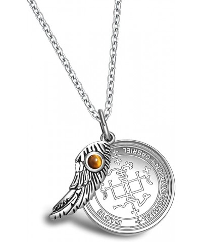 Archangel Gabriel Sigil from The Ancient Book of King Solomon - St Gabriel Necklace for Men and Women - Blessings Prayer Incl...