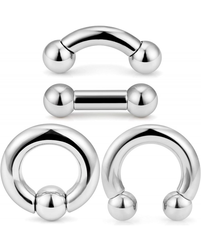 2G 4G 6G 8G Septum Rings Large Ear Gauges Earrings Stretching Kit 316L Surgical Steel Internally Threaded Big Septum Nose Ton...