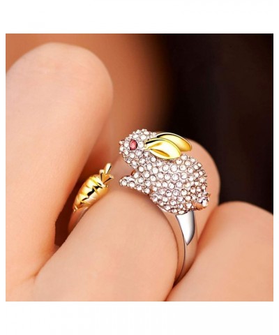 Chinese Zodiac Ring Sterling Silver for Women Gold Zircon Cuff Adjustable Jewelry With Gifts Bag Horse $7.79 Bracelets