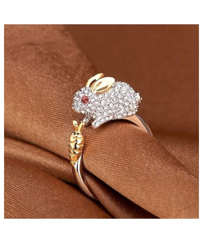 Chinese Zodiac Ring Sterling Silver for Women Gold Zircon Cuff Adjustable Jewelry With Gifts Bag Horse $7.79 Bracelets