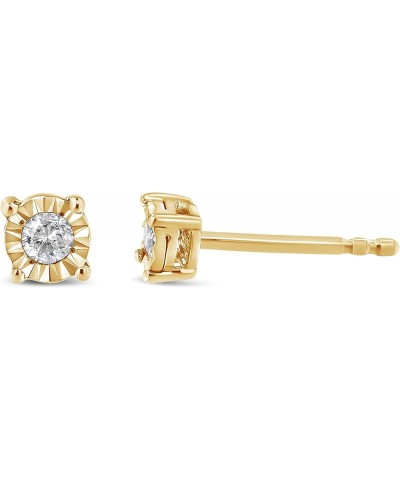 10K Rose or Yellow Gold Plated .925 Sterling Silver 1/10-1/5 Cttw Diamond Miracle-Set Stud Earrings (J-K, I2-I3) - Choice of ...