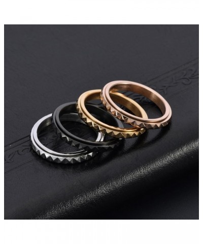 3mm Titanium Steel Anxiety Rings for Women Men Multi-faceted Wedding Band Fidget Rings for Anxiety for Women Rhombus Spinner ...