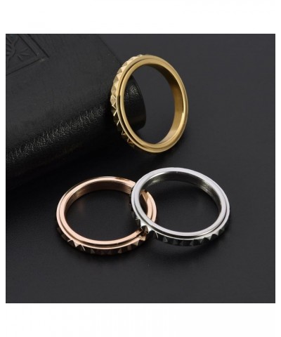 3mm Titanium Steel Anxiety Rings for Women Men Multi-faceted Wedding Band Fidget Rings for Anxiety for Women Rhombus Spinner ...