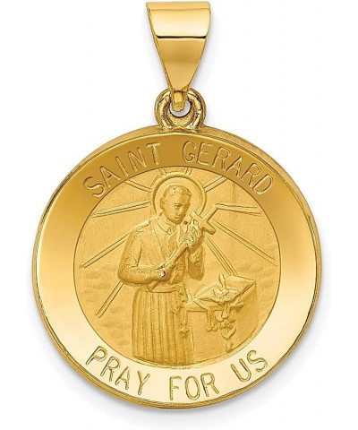 14k Yellow Gold Saint Gerard Medal Necklace Charm Pendant Religious Patron St Fine Jewelry For Women Gifts For Her $96.51 Nec...