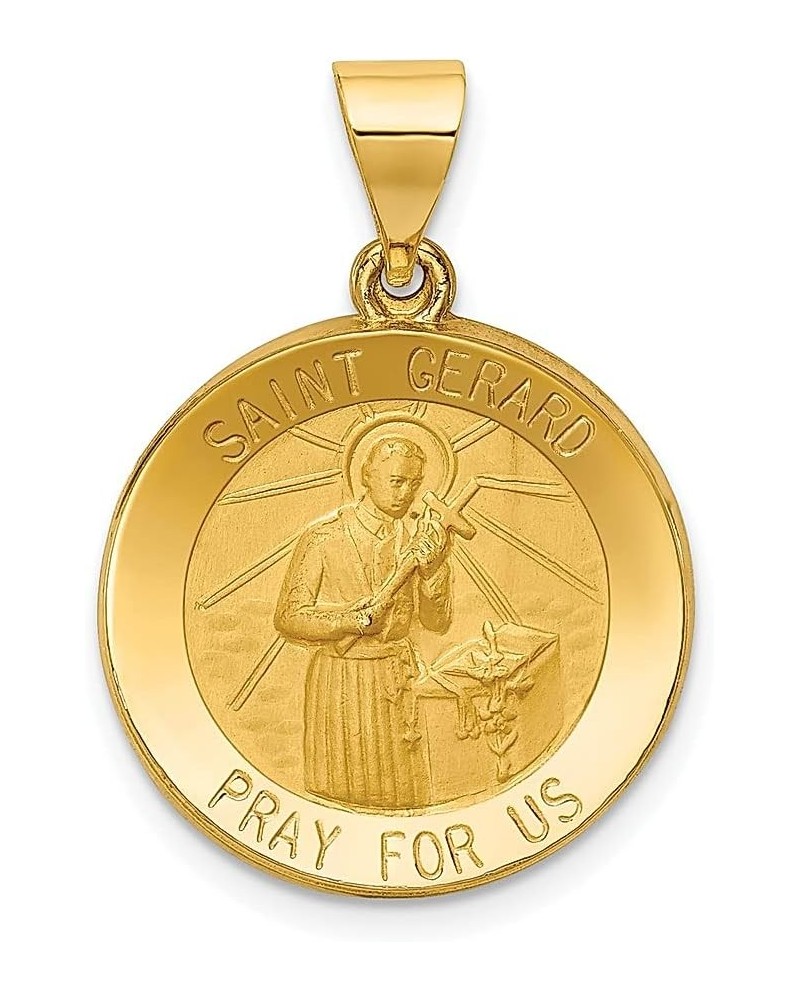 14k Yellow Gold Saint Gerard Medal Necklace Charm Pendant Religious Patron St Fine Jewelry For Women Gifts For Her $96.51 Nec...