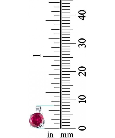 Round Simulated Cubic Zirconia Charm Pendant 925 Sterling Silver (8mm) Simulated Ruby Cubic Zirconia $9.68 Pendants