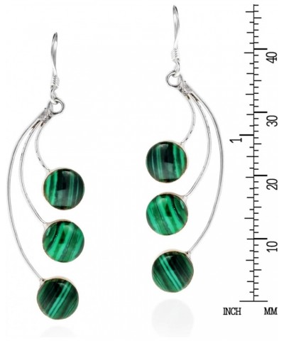 Stunning Dandelion Floating Green Malachite .925 Sterling Silver Dangle Earrings | Classy Sterling Silver Dangle Earring for ...