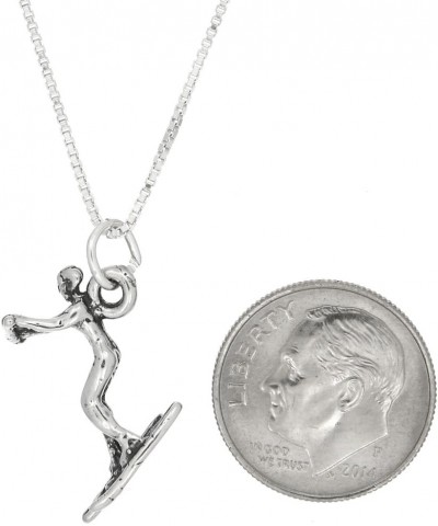 Sterling Silver Three Dimensional Water Skier Necklace 16.0 Inches $18.12 Necklaces