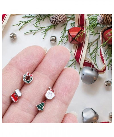 20G Christmas Nose Rings Pack Christmas Elements L-Shaped Nose Piercing Jewelry 316L Stainless Steel snowmen Nose Ring Stud N...