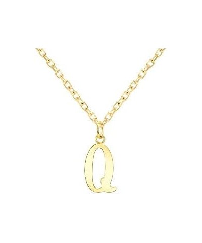 Solid 10k Yellow Gold Personalized Initial Letter A-Z Pendant Necklace Q $43.20 Necklaces