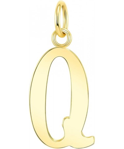 Solid 10k Yellow Gold Personalized Initial Letter A-Z Pendant Necklace Q $43.20 Necklaces