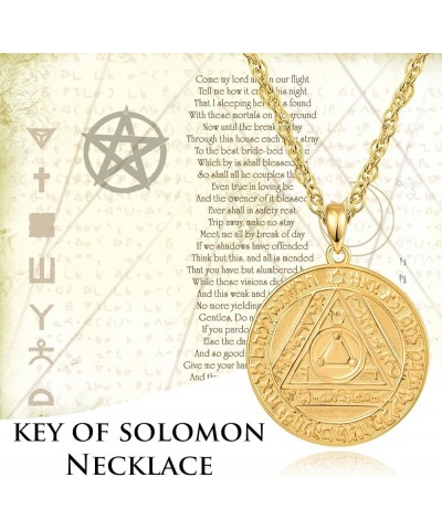 Key of Solomon Pentacle of Saturn Talisman Necklace Men Women 925 Sterling Silver The Seventh Seal of Saturn Jewelry Boys Gif...