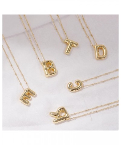 Bubble Letter Necklace Gold for Women Balloon Alphabet Pendant Necklace Gold Balloon Letter Necklace Initial Choker Necklace ...