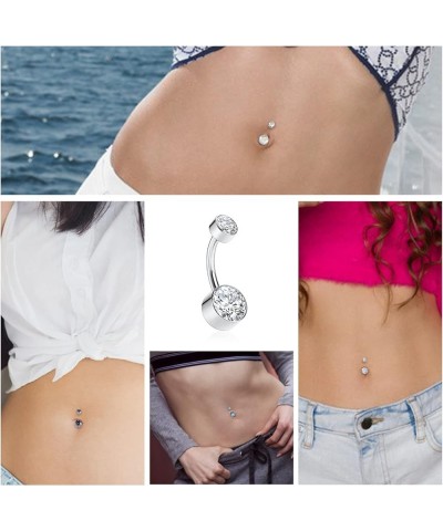 G23 Titanium 14G Belly Button Rings Navel Rings Belly Rings 3/8 inch 10mm Belly Piercing Prong Set Belly Button Navel Piercin...