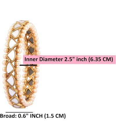 Fashion Jewelry Indian Bollywood Faux Pearl Kundan Rhinestone Floral Bracelet Bangle Style 1 (2 Pcs) 2-8 $14.74 Bracelets