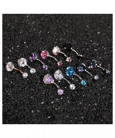 G23 Titanium 14G Belly Button Rings Navel Rings Belly Rings 3/8 inch 10mm Belly Piercing Prong Set Belly Button Navel Piercin...