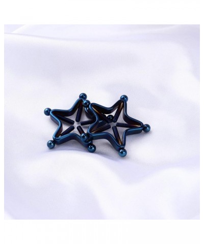 1 Pair Body Piercing Clamp Adjustable Geometric Stars Nipple Shields Rings Non Piercing Screw Body Piercing Clamp Colorful (S...