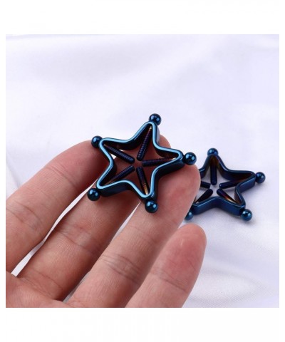 1 Pair Body Piercing Clamp Adjustable Geometric Stars Nipple Shields Rings Non Piercing Screw Body Piercing Clamp Colorful (S...