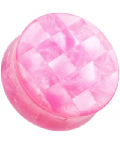 Marble Checker Double Flared WildKlass Ear Gauge Plug (Sold as Pairs) 3/4" (19mm) Pink $14.29 Body Jewelry