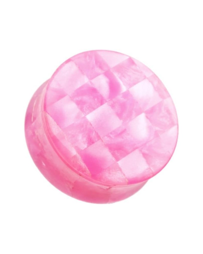 Marble Checker Double Flared WildKlass Ear Gauge Plug (Sold as Pairs) 3/4" (19mm) Pink $14.29 Body Jewelry