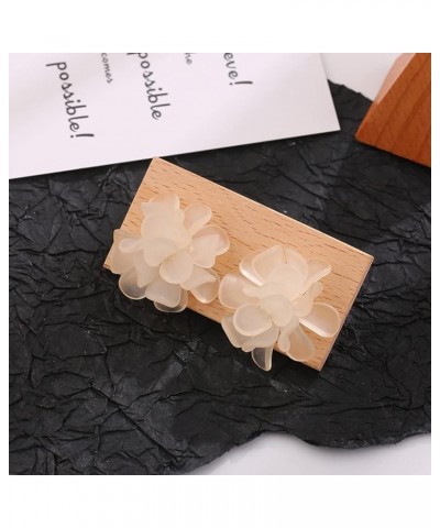 Flower Acrylic Stud Earrings for Women Rose Flower Cute Earring Green White Flower Earrings White $6.47 Earrings