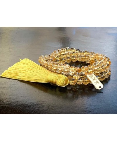 108 Mala Beads Necklace - Reiki Healing Crystals - Handmade Buddhist Prayer Beads yellow 6 mm $28.31 Necklaces