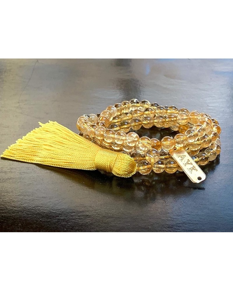 108 Mala Beads Necklace - Reiki Healing Crystals - Handmade Buddhist Prayer Beads yellow 6 mm $28.31 Necklaces