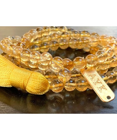 108 Mala Beads Necklace - Reiki Healing Crystals - Handmade Buddhist Prayer Beads yellow 6 mm $28.31 Necklaces