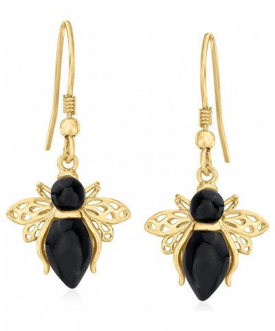 Black Onyx Bumblebee Earrings in 18kt Gold Over Sterling $33.01 Earrings