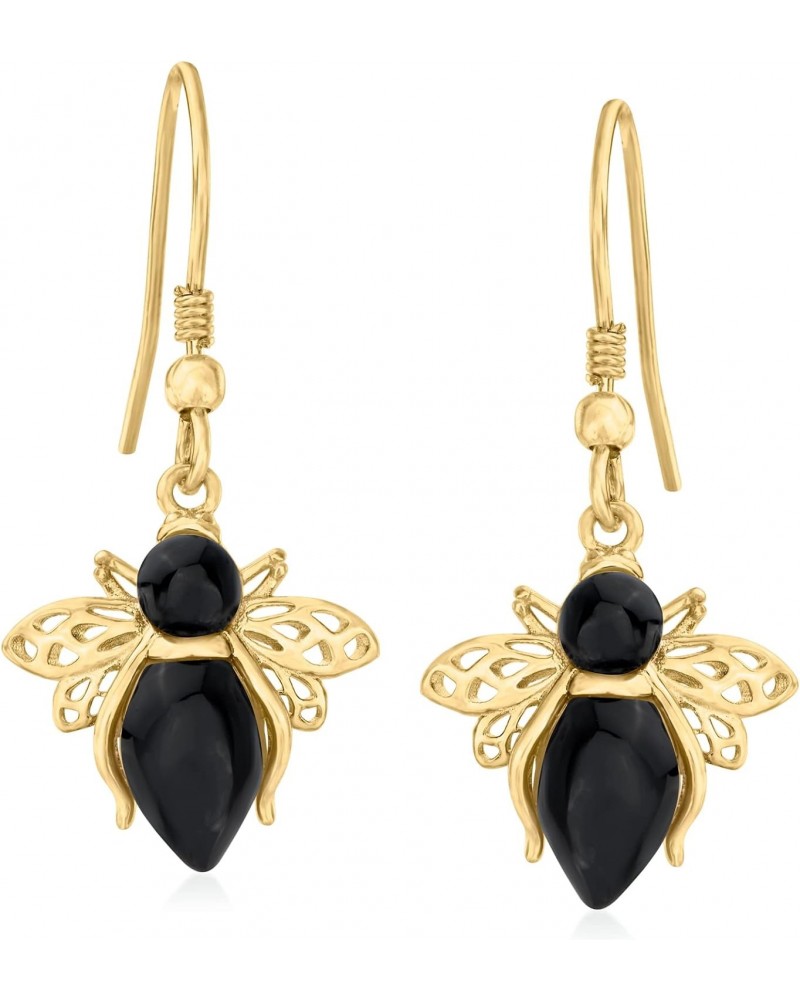 Black Onyx Bumblebee Earrings in 18kt Gold Over Sterling $33.01 Earrings