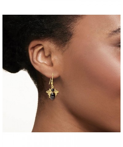 Black Onyx Bumblebee Earrings in 18kt Gold Over Sterling $33.01 Earrings