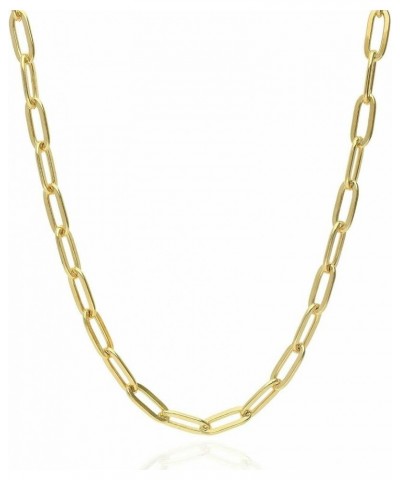 10k Yellow Gold 5mm Paperclip Elongated Rolo Cable Link Chain Pendant Necklace, Womens Jewelry Lobster Clasp 16" 18" 20" 22" ...