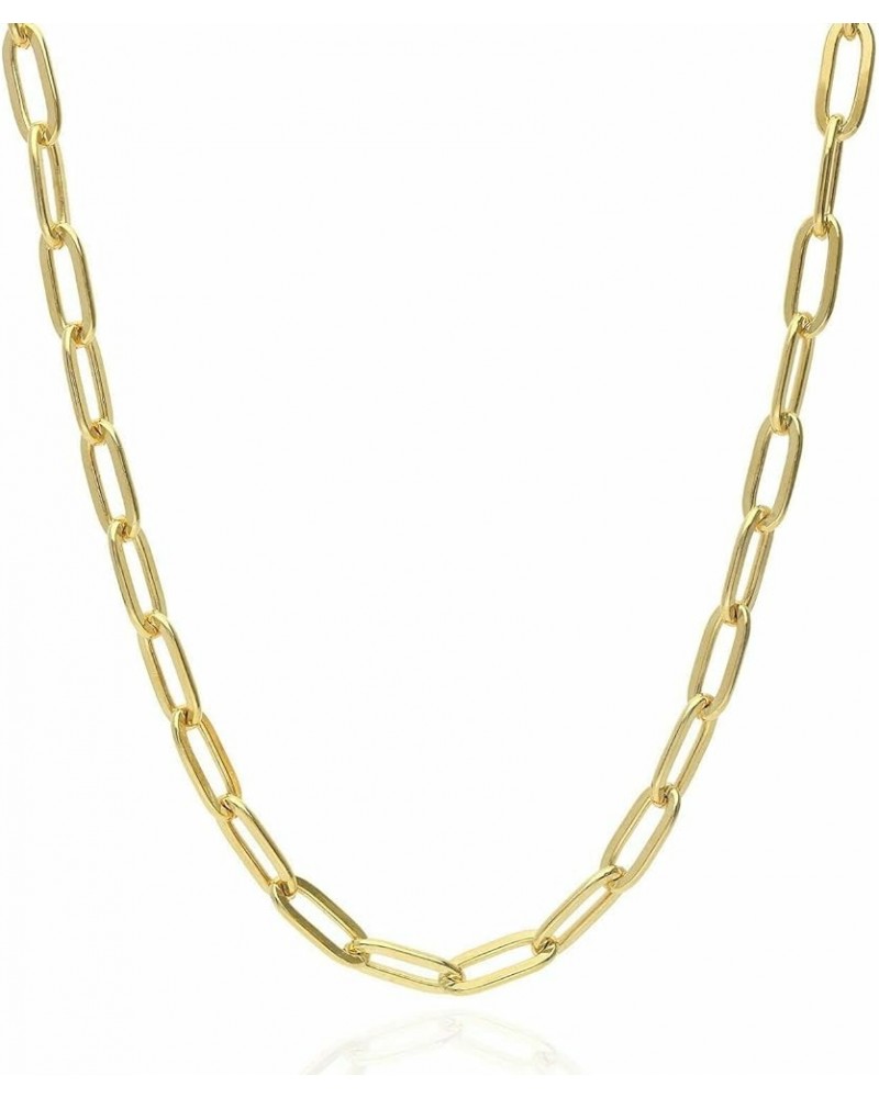 10k Yellow Gold 5mm Paperclip Elongated Rolo Cable Link Chain Pendant Necklace, Womens Jewelry Lobster Clasp 16" 18" 20" 22" ...