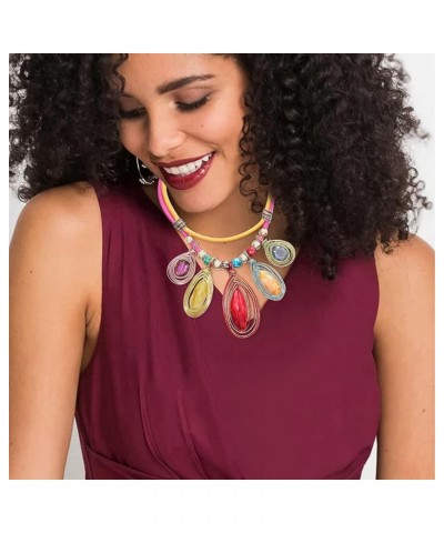 African Statement Choker Necklaces Colorful Chunky Bib Collar Necklace Ethnic Indian Tribal Jewelry Set for Women A $11.48 Ne...