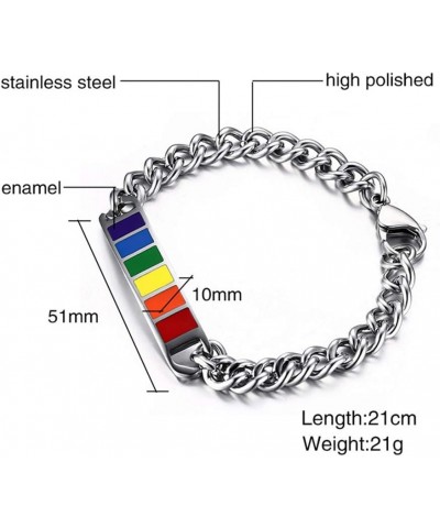 Leather Braided LGBT Rainbow Bracelet Stainless Steel Bangle Gay & Lesbian Pride Silver/Gold Rainbow Silver (10mm Width) $4.5...