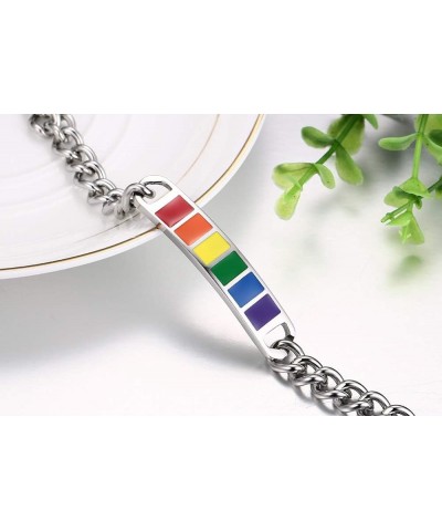 Leather Braided LGBT Rainbow Bracelet Stainless Steel Bangle Gay & Lesbian Pride Silver/Gold Rainbow Silver (10mm Width) $4.5...