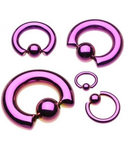 Basic Steel Captive Bead Ring 316L Surgical Steel (Sold Individually) 10g 10mm (5mm Ball) Purple $8.95 Body Jewelry