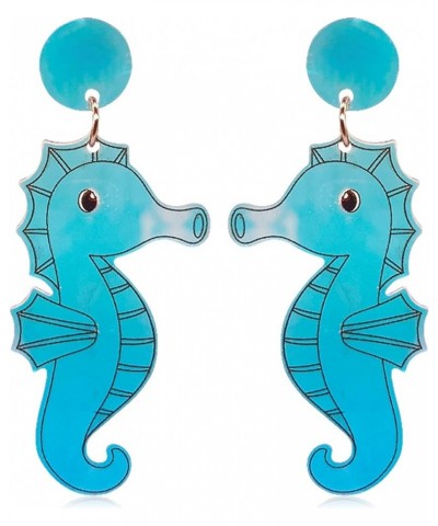 Dazzle Ocean Animal Acrylic Earrings Statement Fashion Drop Dangle Earrings Jewelry Gifts For Women Girls hippocampus $6.59 E...