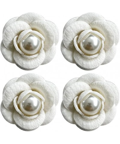 Women Elegant Flower Brooches,4 Pieces Camellia Flower Corsage Brooch Pins Camellia Flower Brooch Decoration For Simulated Cl...