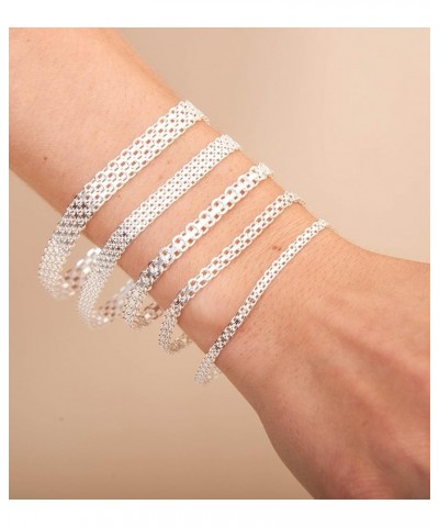 925 Sterling Silver Bismark Mesh Bracelet, Men's & Women's 3mm 7 inch $11.98 Bracelets