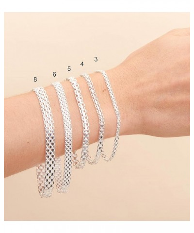 925 Sterling Silver Bismark Mesh Bracelet, Men's & Women's 3mm 7 inch $11.98 Bracelets