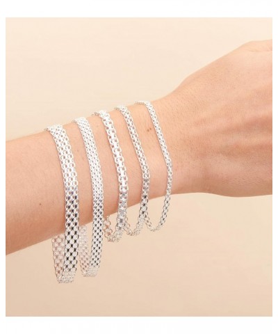 925 Sterling Silver Bismark Mesh Bracelet, Men's & Women's 3mm 7 inch $11.98 Bracelets