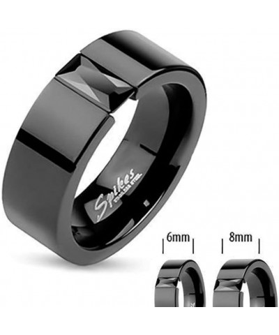 His and Hers 4 Piece?Black Ion Plated Stainless Steel Wedding Engagement Ring Band Set Women's Size 07 Men's 08mm Size 11 $22...