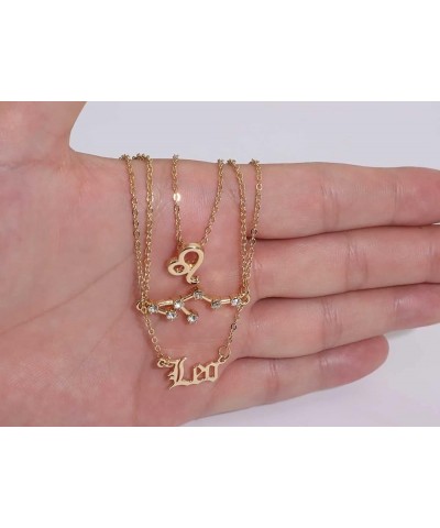 Zodiac 12 Constellation Pendant Necklace Astrology Gold Tone Chain with Message Card DK-003-Leo $7.19 Necklaces