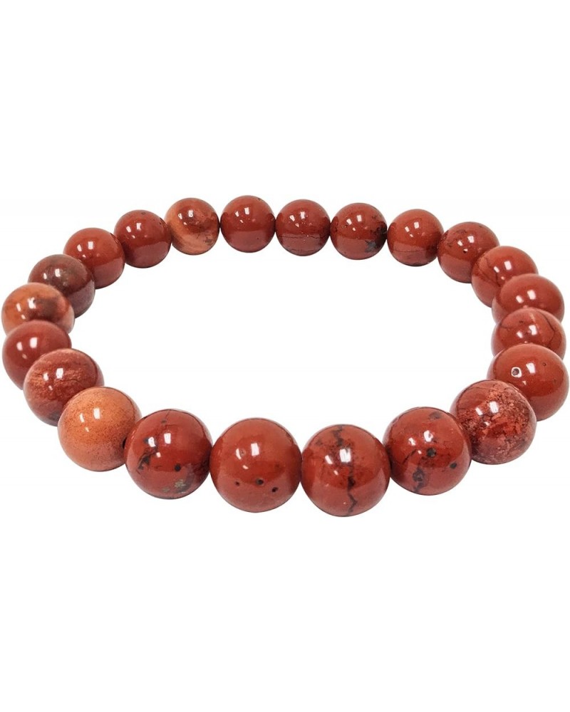 8mm Natural Round Gemstone Energy Power Crystal Beads Handmade Elastic Stretch Unisex Bracelet One Size Fits All Jasper $8.00...