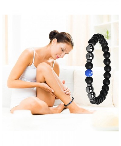 Obsidian Anklet Chakra Slimming Bracelet Anti Swelling Healing Stone Anklet Adjustable Beaded Bracelet for Women Men 01-D one...