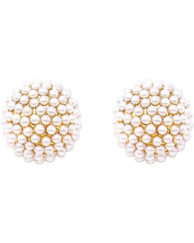 Women's Timeless Classic Simulated Pave Pearl Cluster Hypoallergenic Stud Earrings, 0.35 Gold Tone $13.67 Earrings